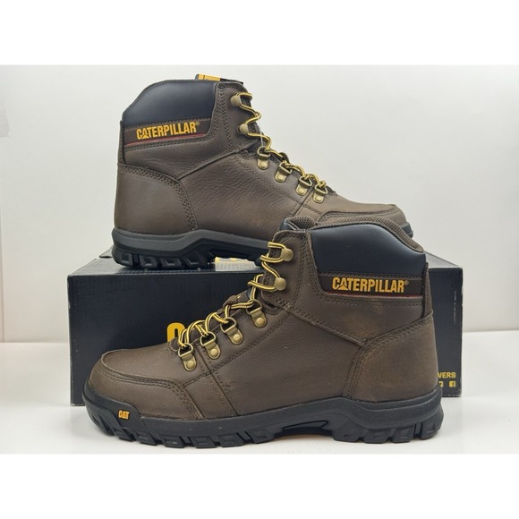 Caterpillar Outline Soft Toe Work Boot Men's Size 10 Seal Brown/Black P74087